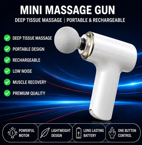 Body Massage Gun 4-in-1 Rechargeable – Deep Tissue Muscle Massager for Pain Relief, Muscle Recovery & Relaxation
