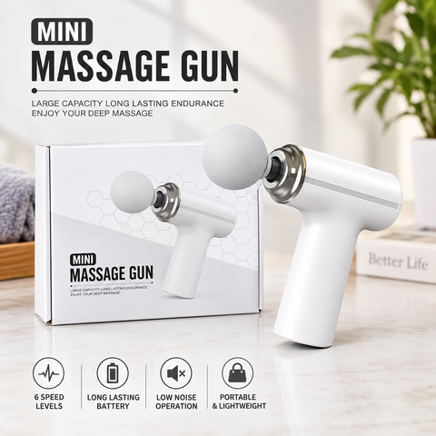 Body Massage Gun 4-in-1 Rechargeable – Deep Tissue Muscle Massager for Pain Relief, Muscle Recovery & Relaxation